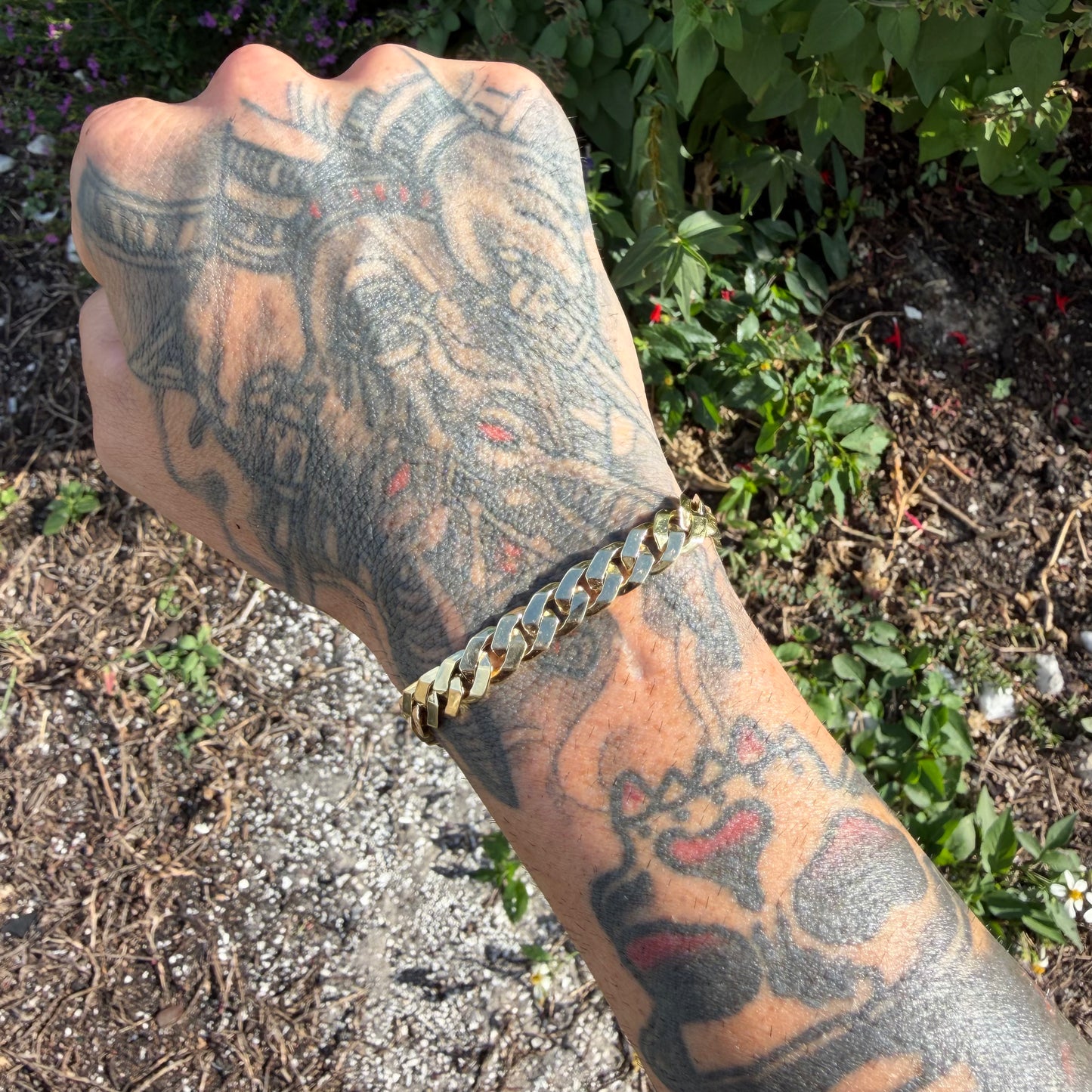 Vintage Solid 14k Yellow Gold Sleek Cuban Link Bracelet (8”)