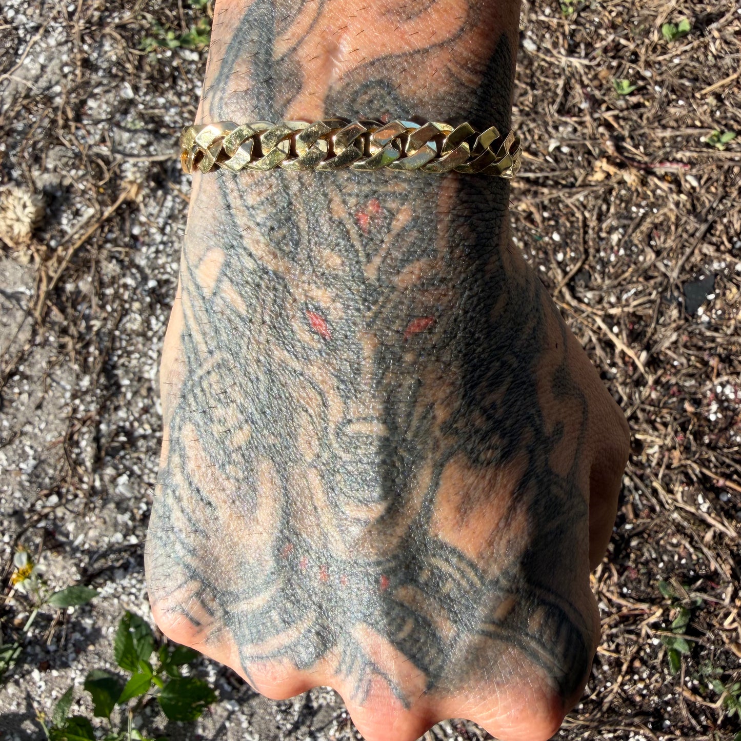 Vintage Solid 14k Yellow Gold Sleek Cuban Link Bracelet (8”)