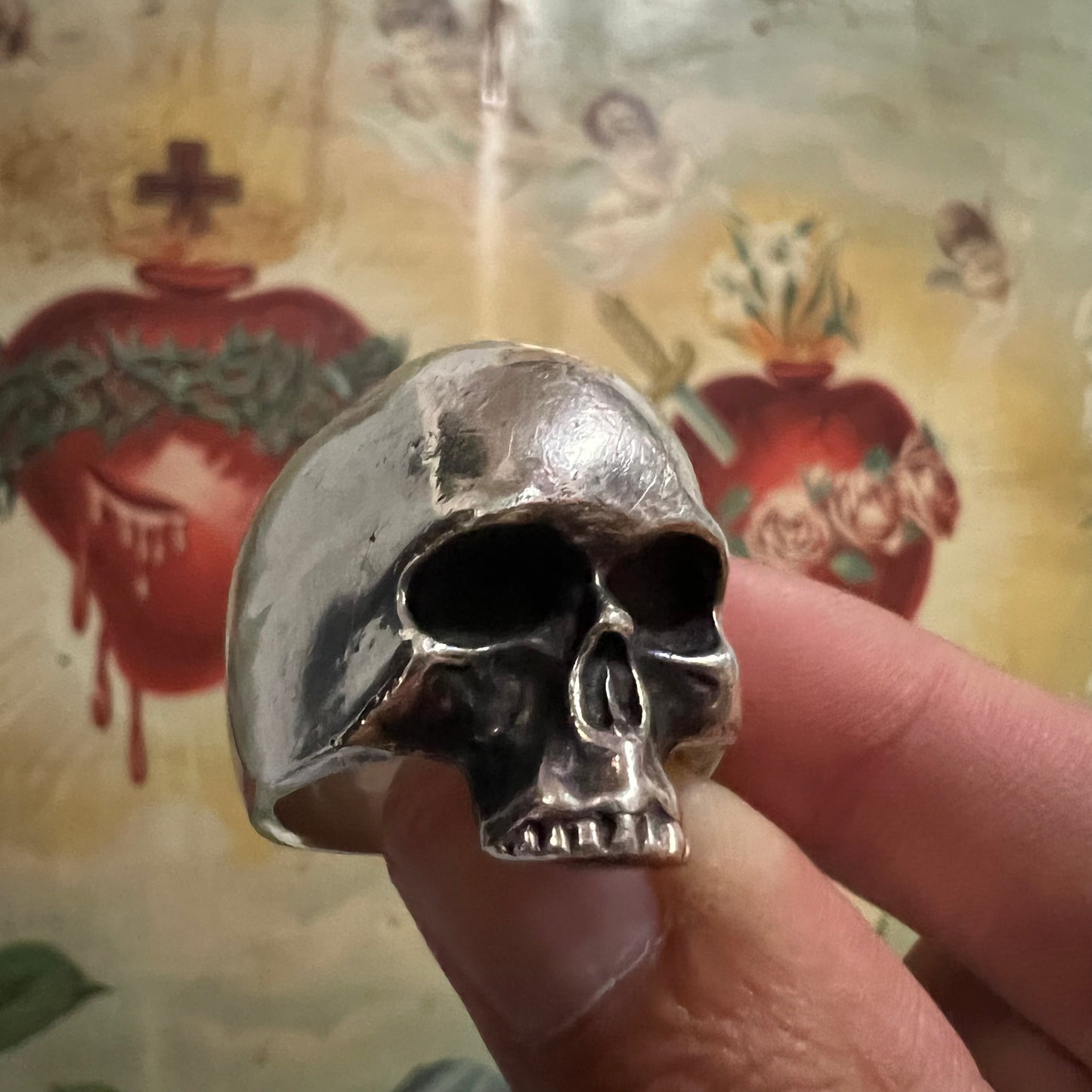 Custom Super Heavyweight Sterling/.925 Skull Ring