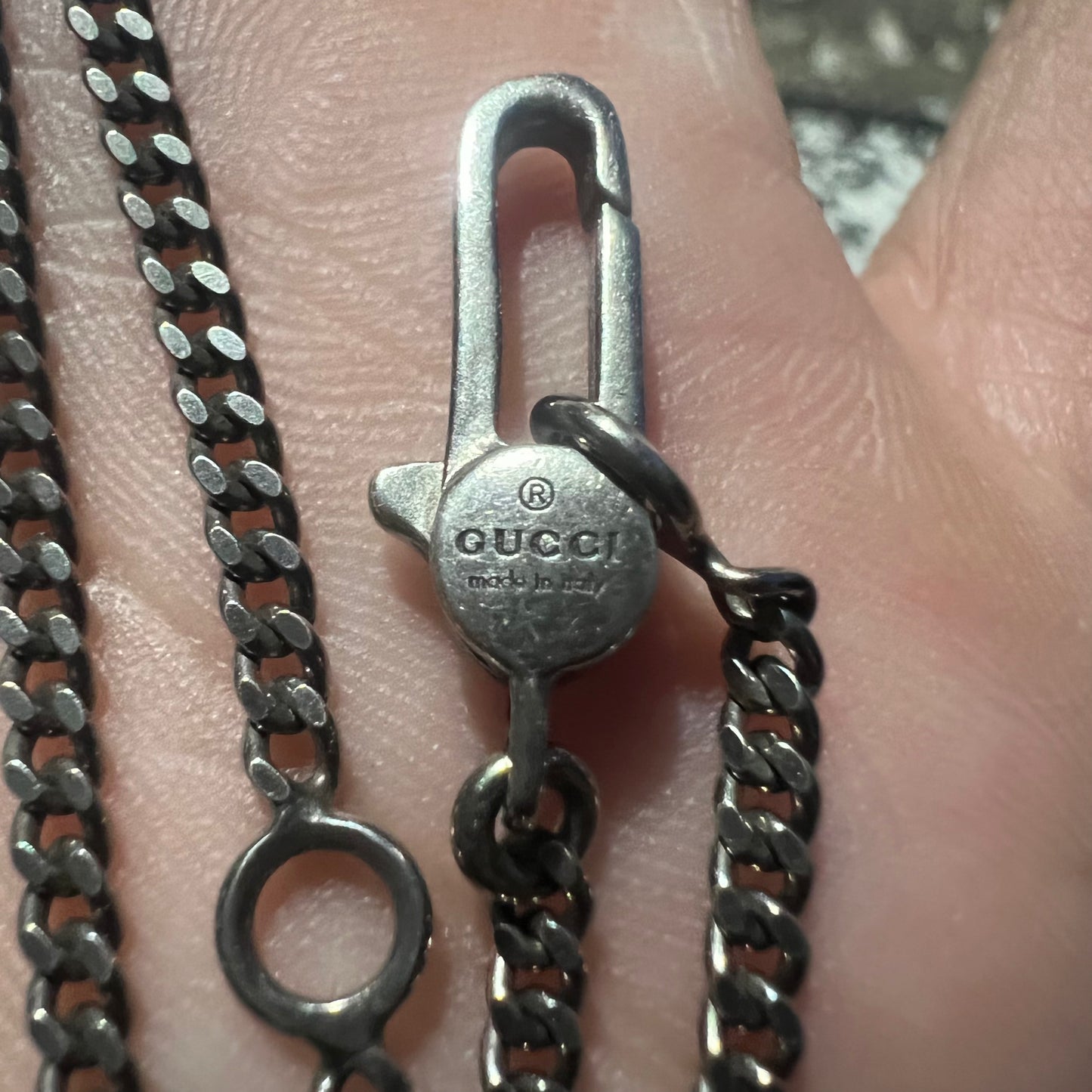 Gucci Ghost/GG Reversible Sterling/.925 Necklace