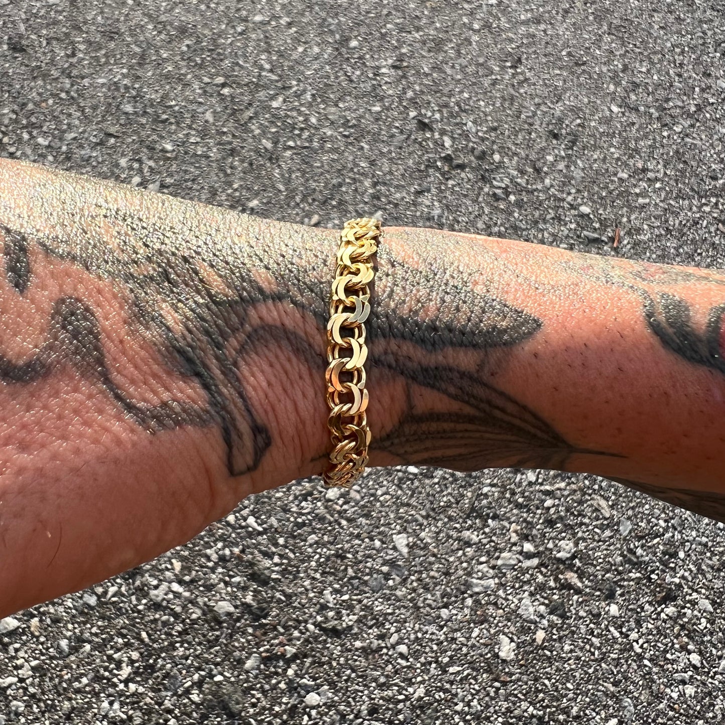 Vintage Solid 14k Figure 8 Double Linked Cuban Bracelet