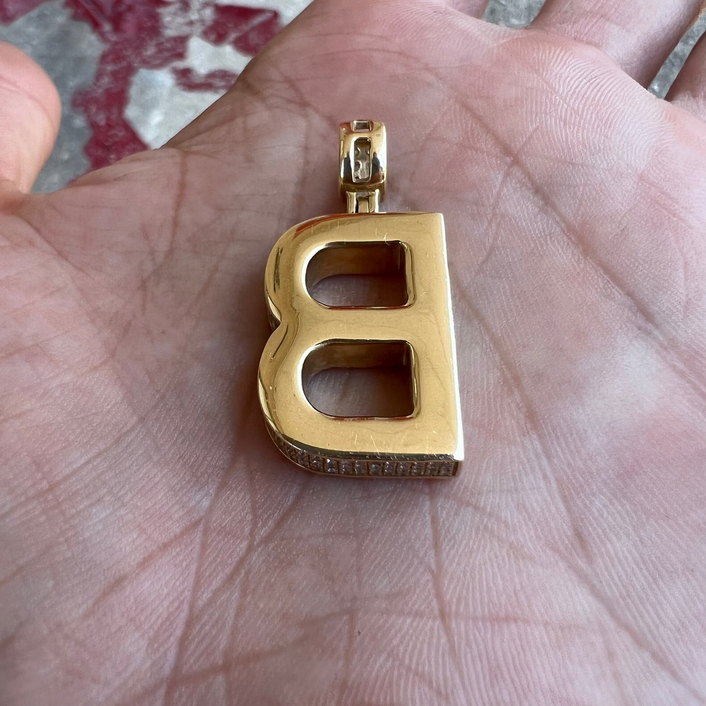Custom 14k Natural VS Diamond Flooded (4.0CTW) “B” Pendant