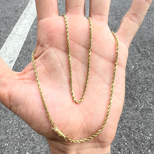 Vintage Solid 14k Diamondcut Rope Chain
