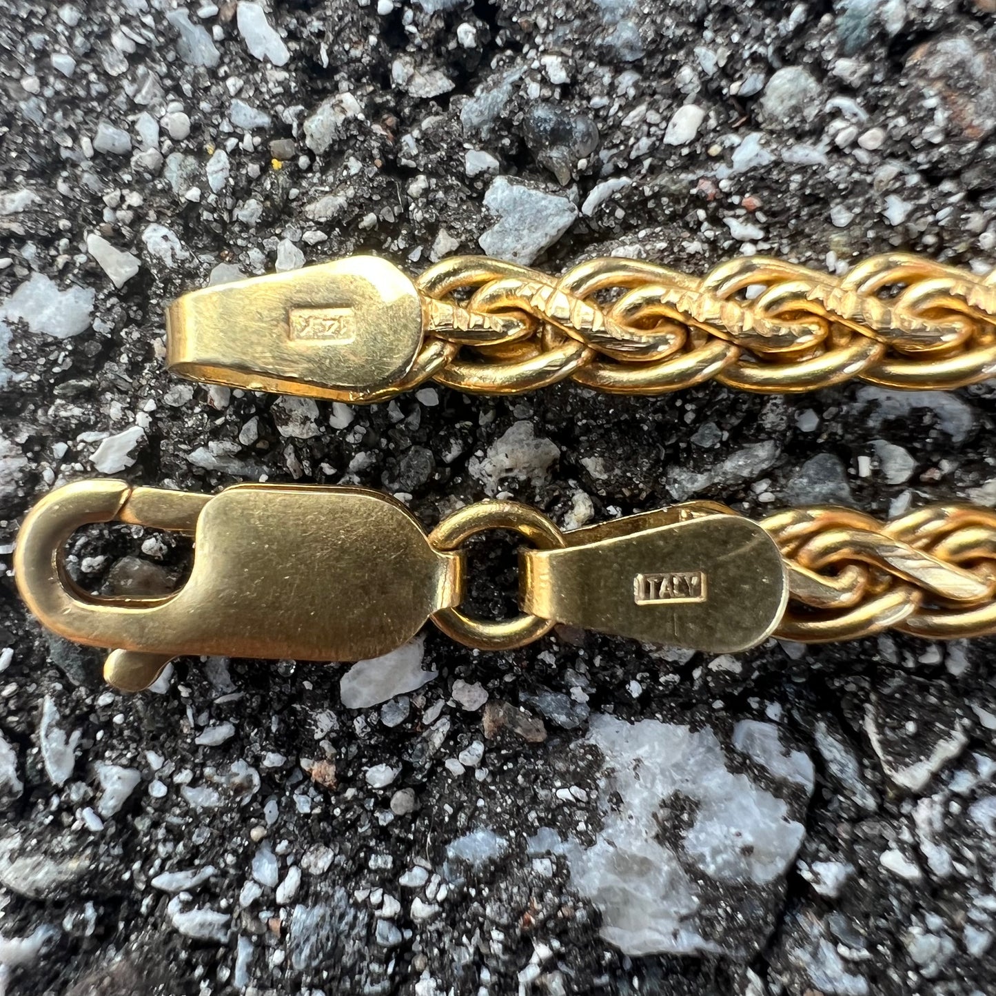 Vintage Solid 14k Italian Spiga Link Necklace (18.5”)