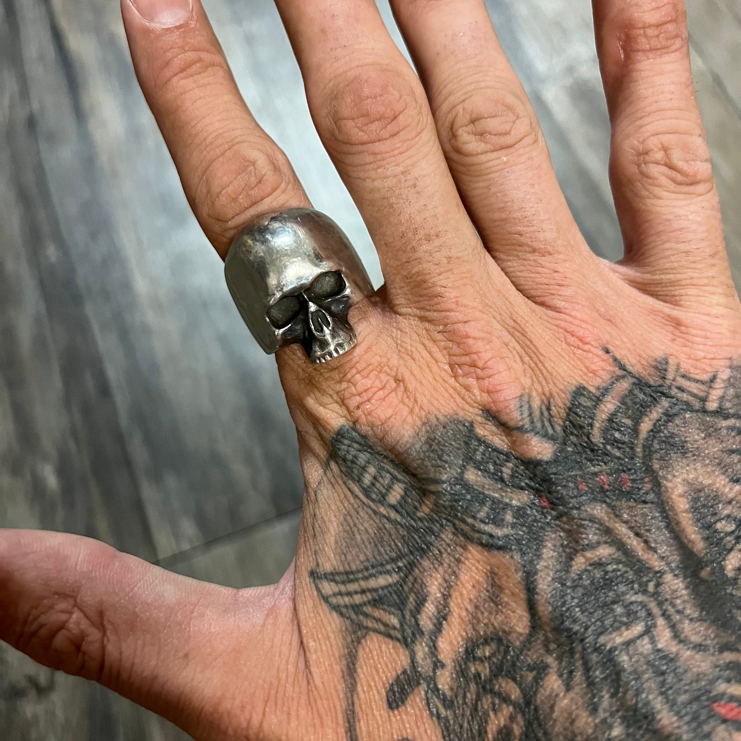 Custom Super Heavyweight Sterling/.925 Skull Ring