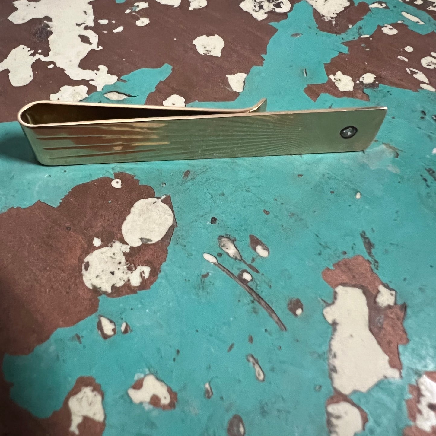 Art Deco Tiffany & Co. Solid 14k/Natural Diamond Money Clip/Tie Bar Combo