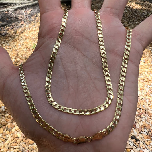 Vintage Solid 14k Cuban Link Chain (22”)
