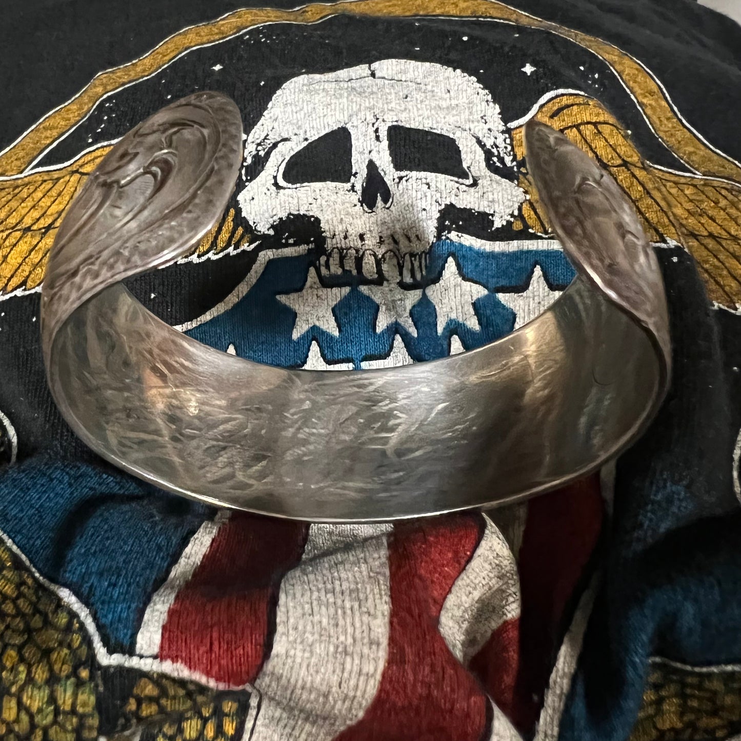 Vintage Sterling/10K G.F Harley Davidson Artist Signed Cuff
