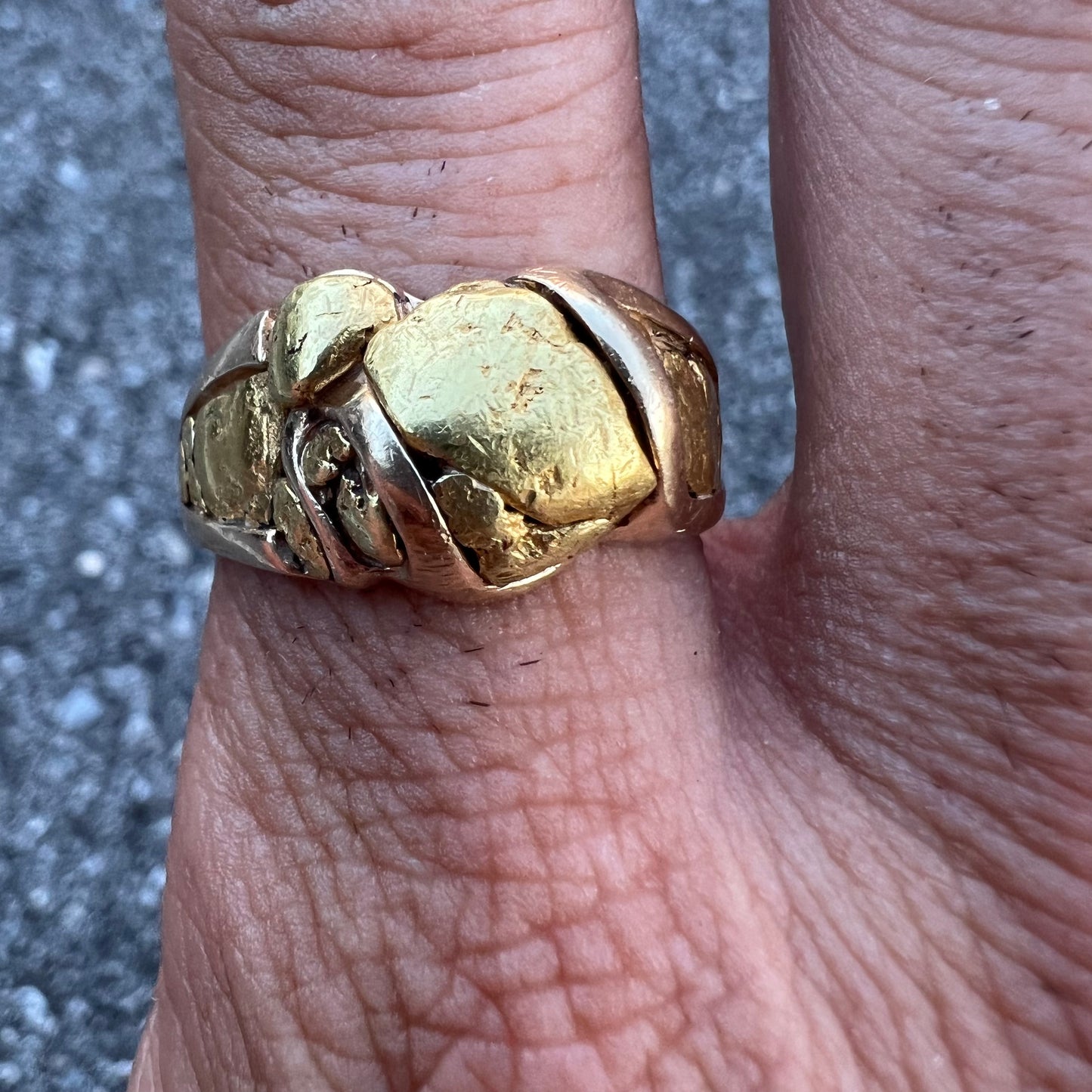 14k Orocal “RM490” Raw 22k Heavy Nugget Ring