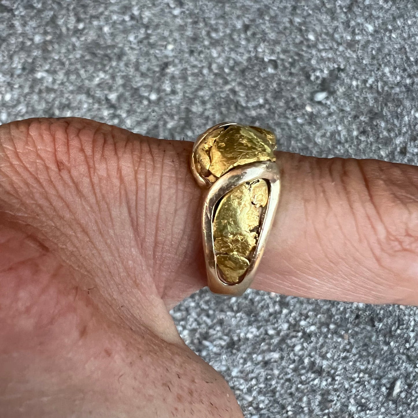 14k Orocal “RM490” Raw 22k Heavy Nugget Ring