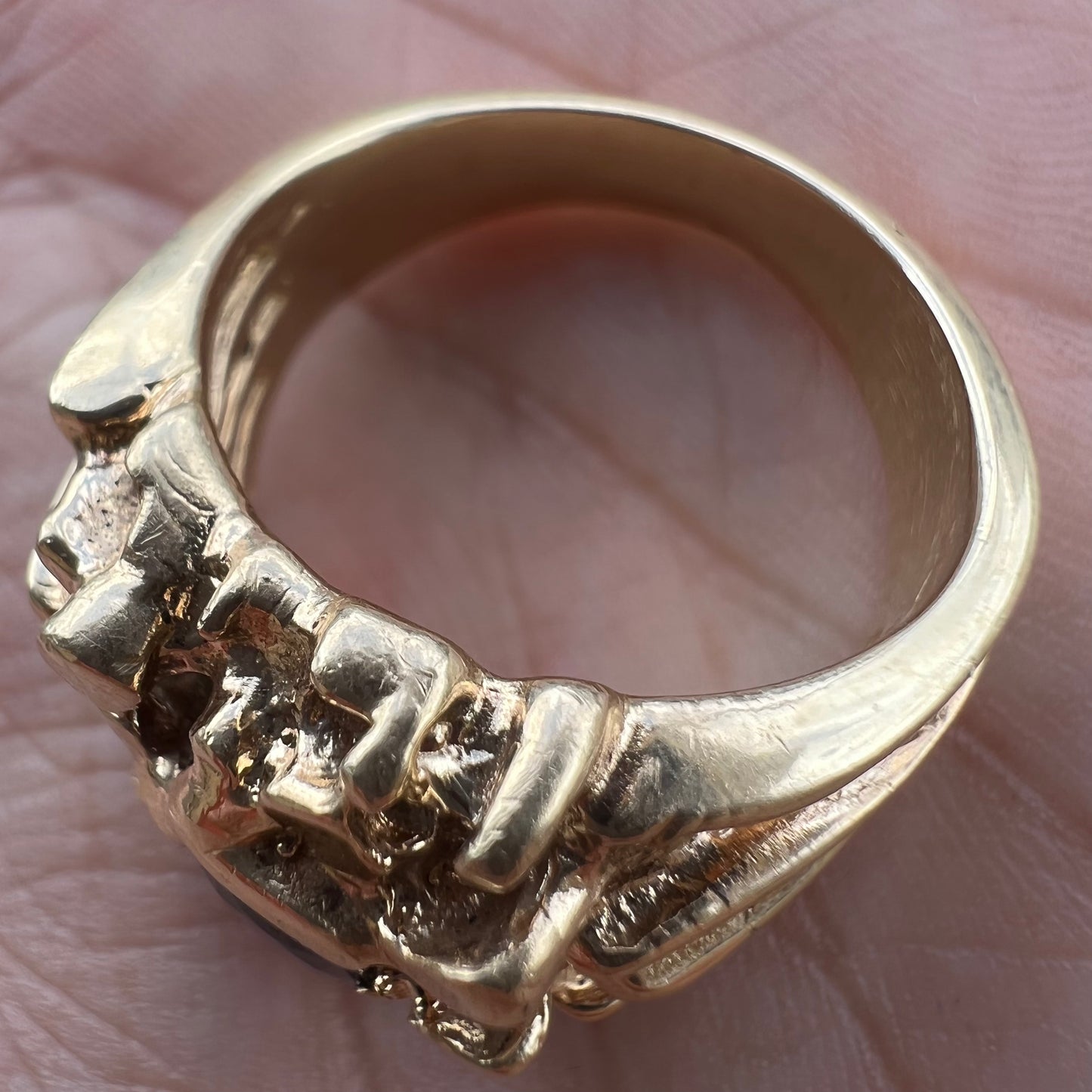 Vintage 14k Blue Sapphire Heavyweight Nugget Ring