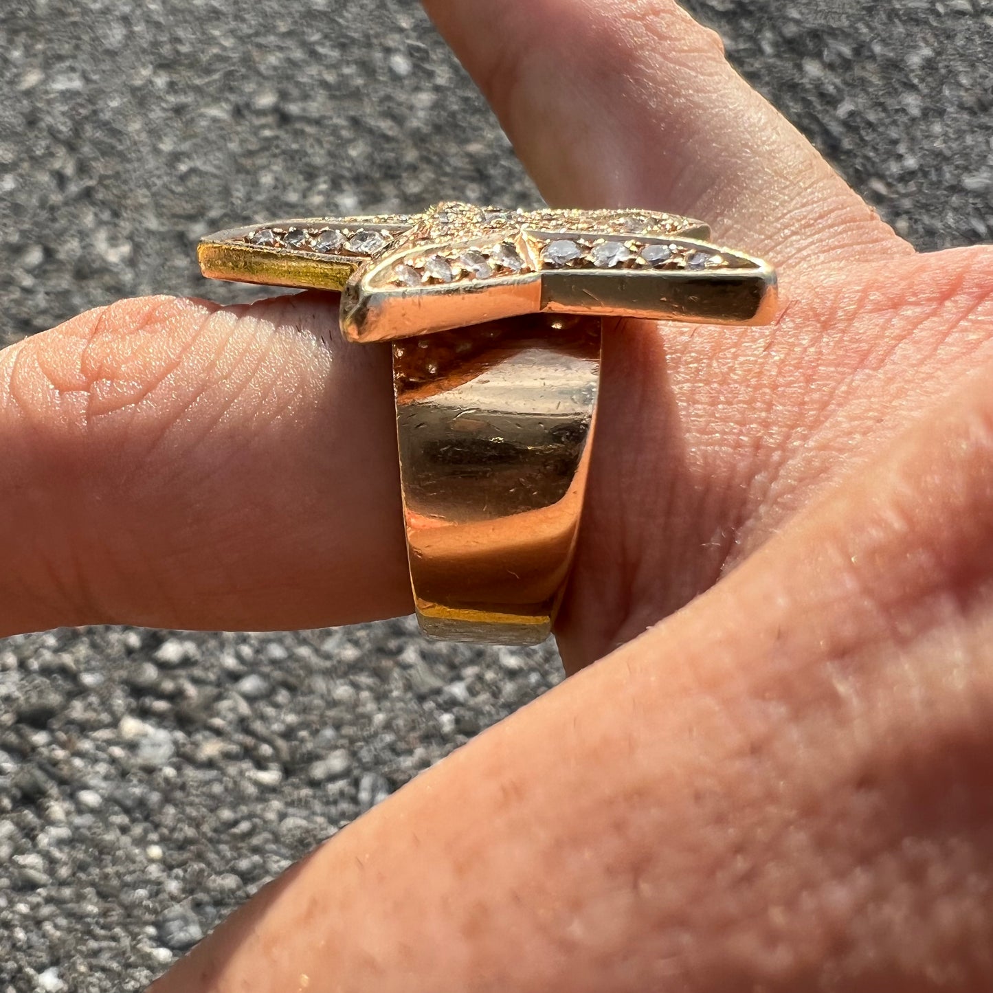 Vintage 14k Heavyweight Natural Diamond Flooded Superstar Ring (8)