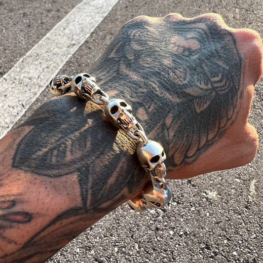 Custom Heavyweight Sterling/.925 Skull Bracelet