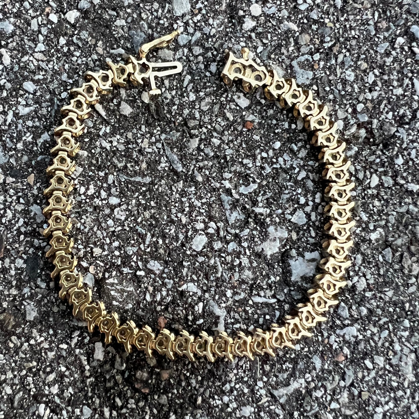 Vintage 14k Natural Diamond (2.5CTW) S-Link Tennis Bracelet
