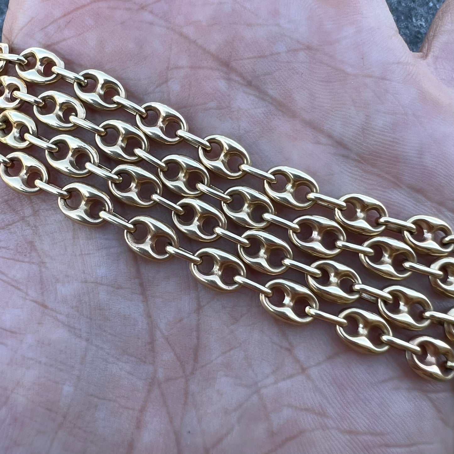 1980’s 14k Italian Puffed Gucci Link Necklace (24”)