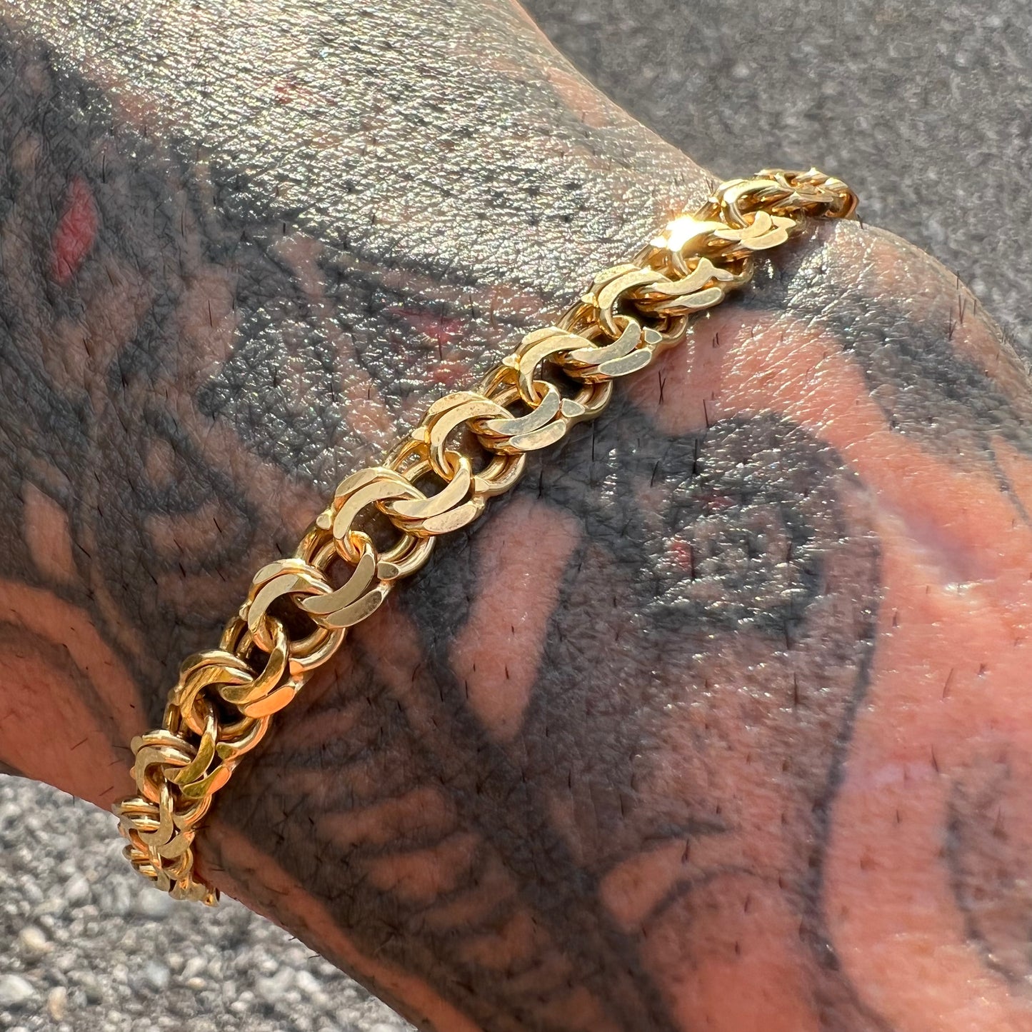 Vintage Solid 14k Figure 8 Double Linked Cuban Bracelet