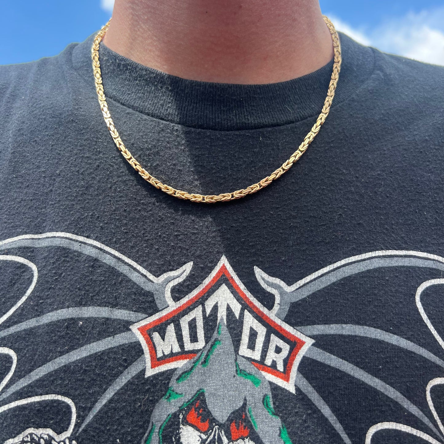 Vintage Solid 14k Old School Byzantine Necklace