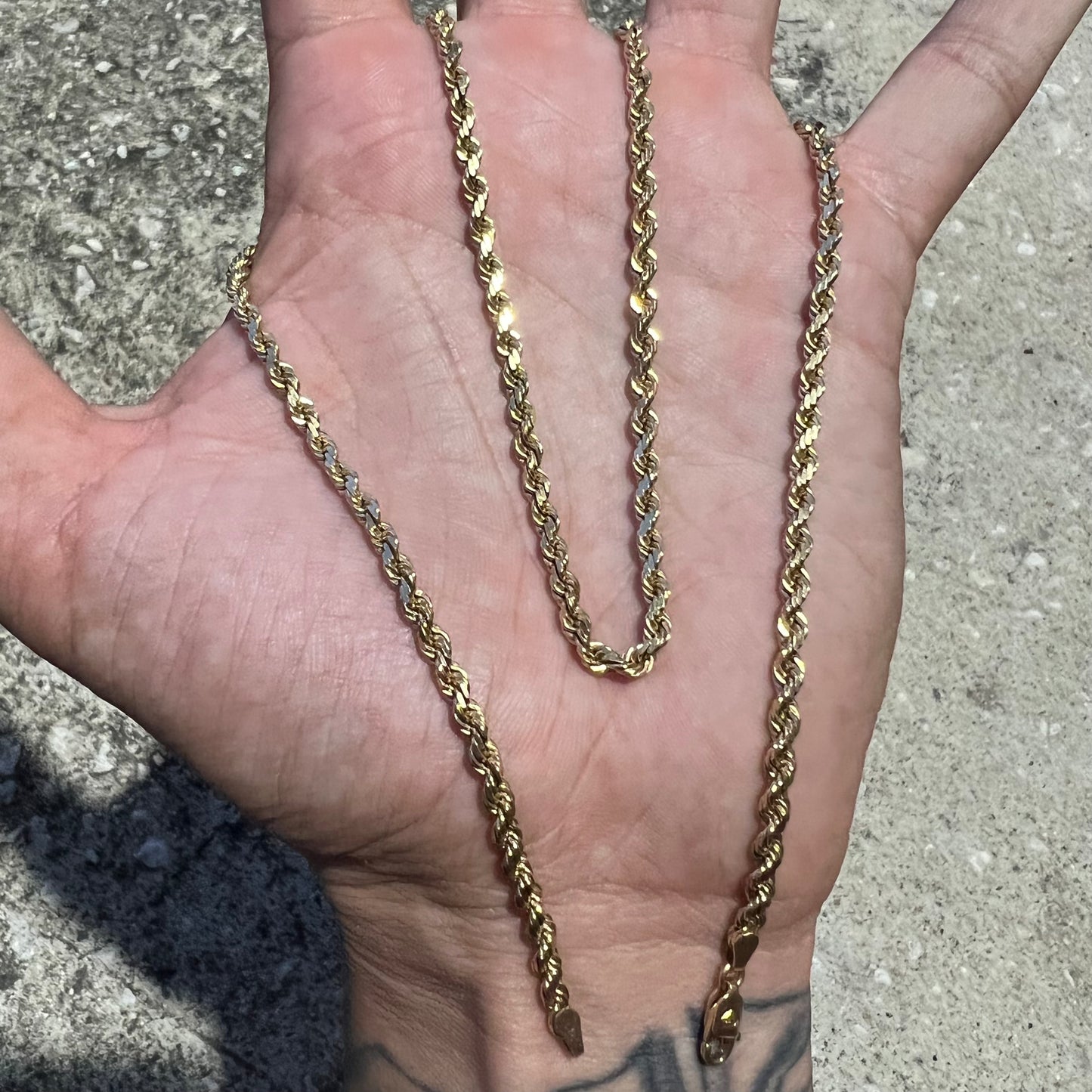 Vintage Solid 14k Diamondcut Rope Chain (20.5”)