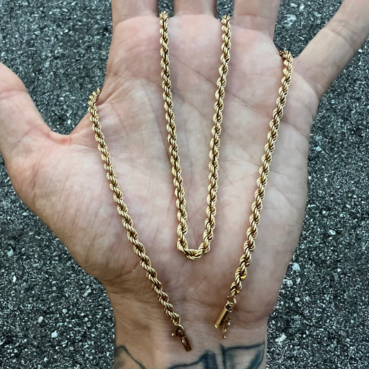 Vintage 14k Chunky Rope Chain (21”)