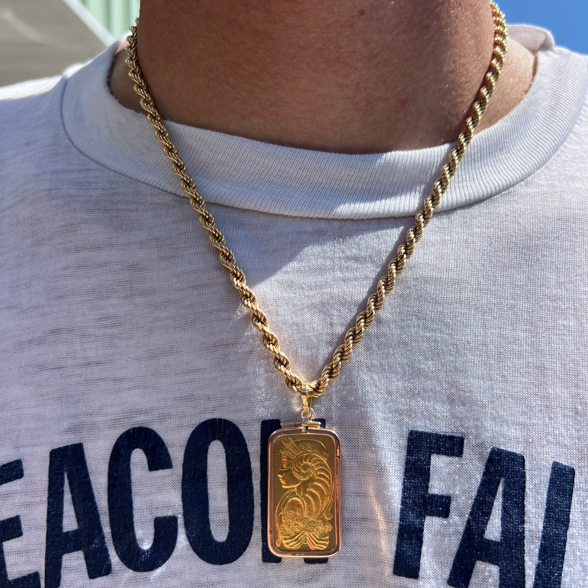 24k PAMP Suisse 20g Lady Fortuna Bar Pendant