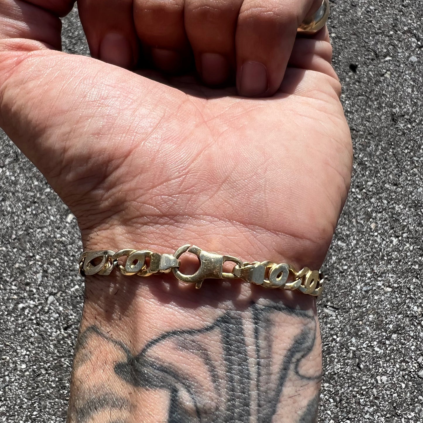 1980’s Solid 14k Italian Tigers Eye Link Bracelet