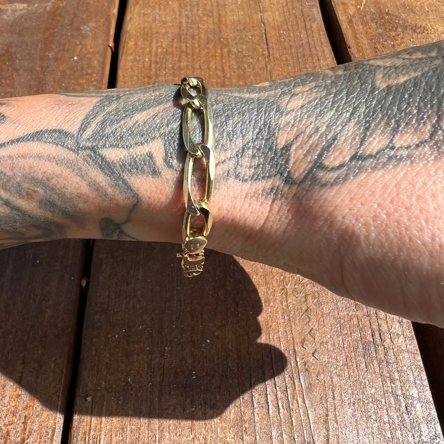 1990’s Solid 14k Italian Thick Elongated Cuban Link Bracelet (7.75”)