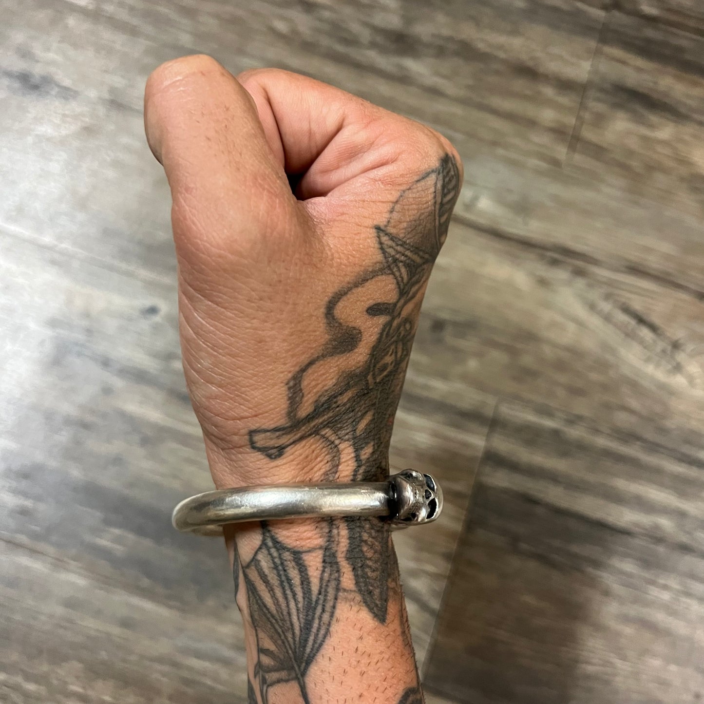 Super Heavyweight Sterling/.925 Skull Cuff Bracelet