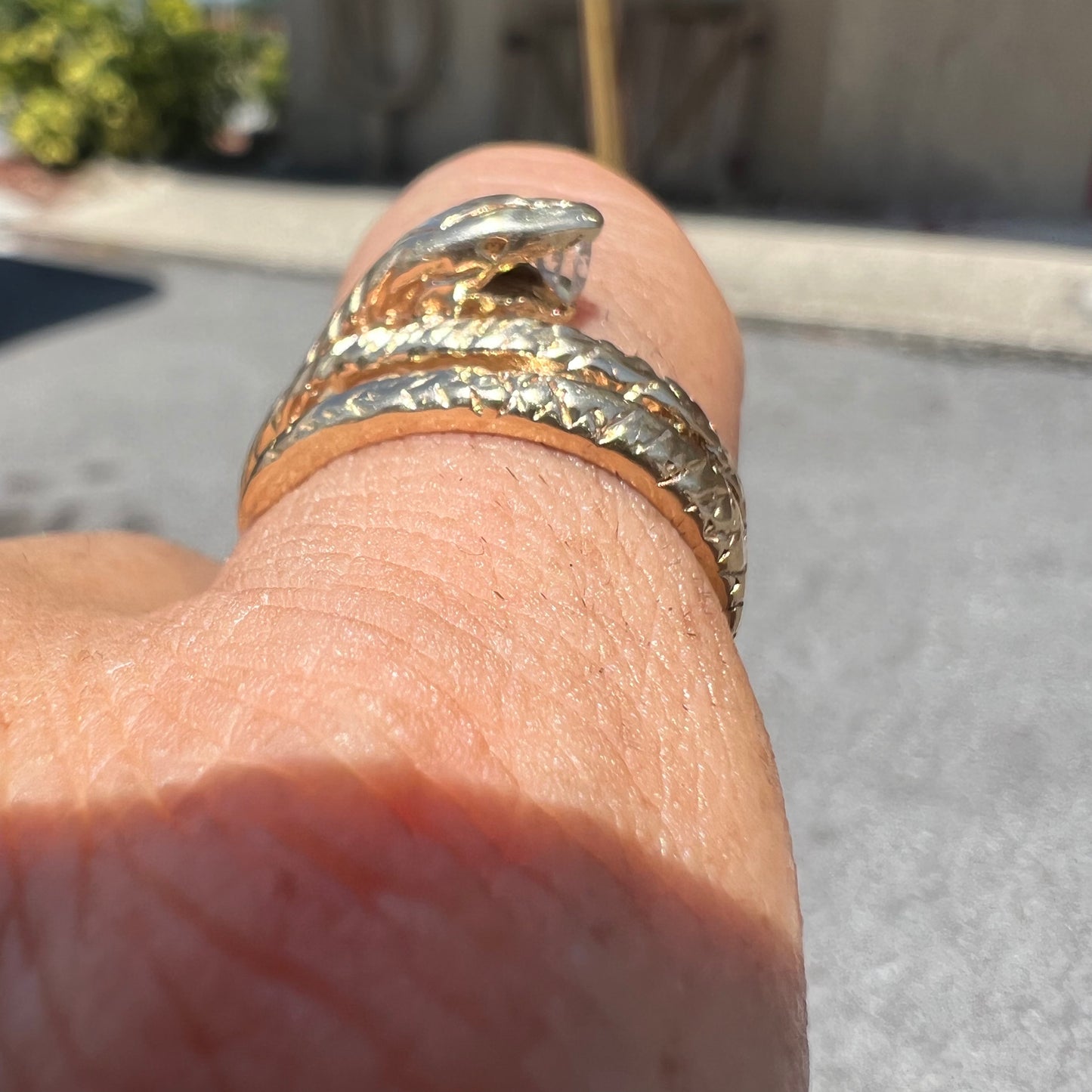 Vintage 14k Wraparound Diamond Snake Ring