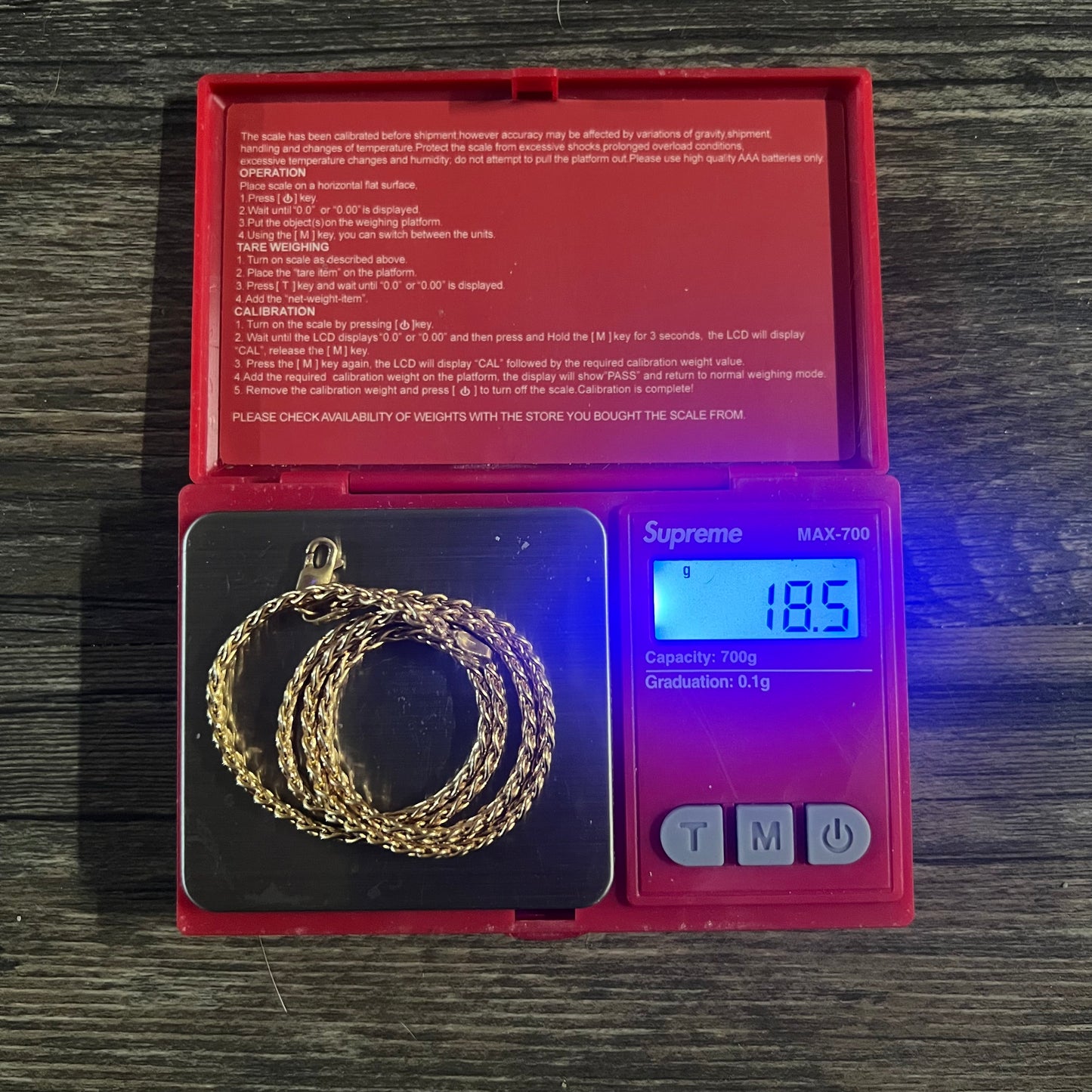 Vintage Solid 14k Italian Spiga Link Necklace (18.5”)