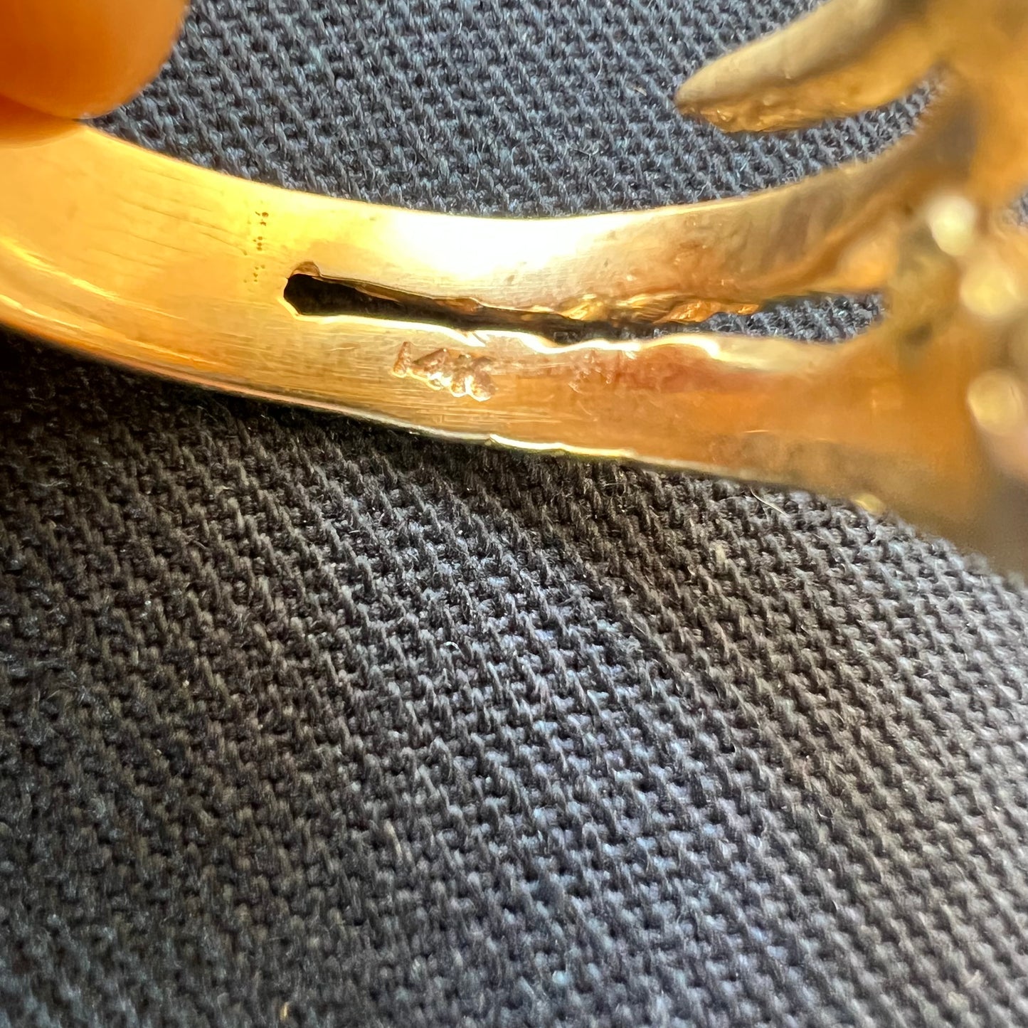 Vintage 14k Wraparound Diamond Snake Ring