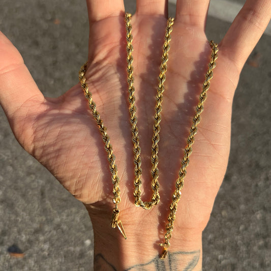 Vintage Solid 14k Diamondcut Rope Chain