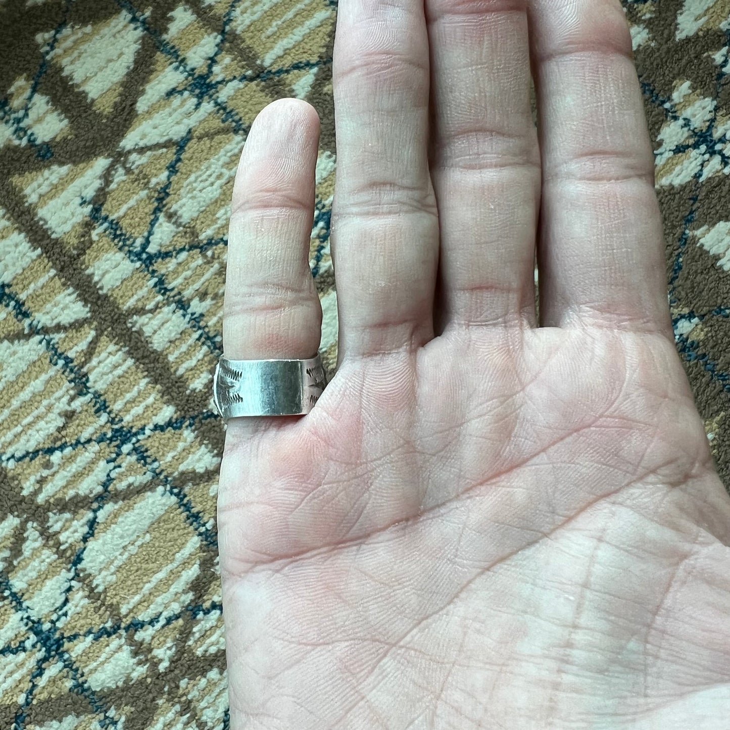 Mid-Century Sterling/.925 Southwestern Handmade Prosthetic Glass Eye Ring