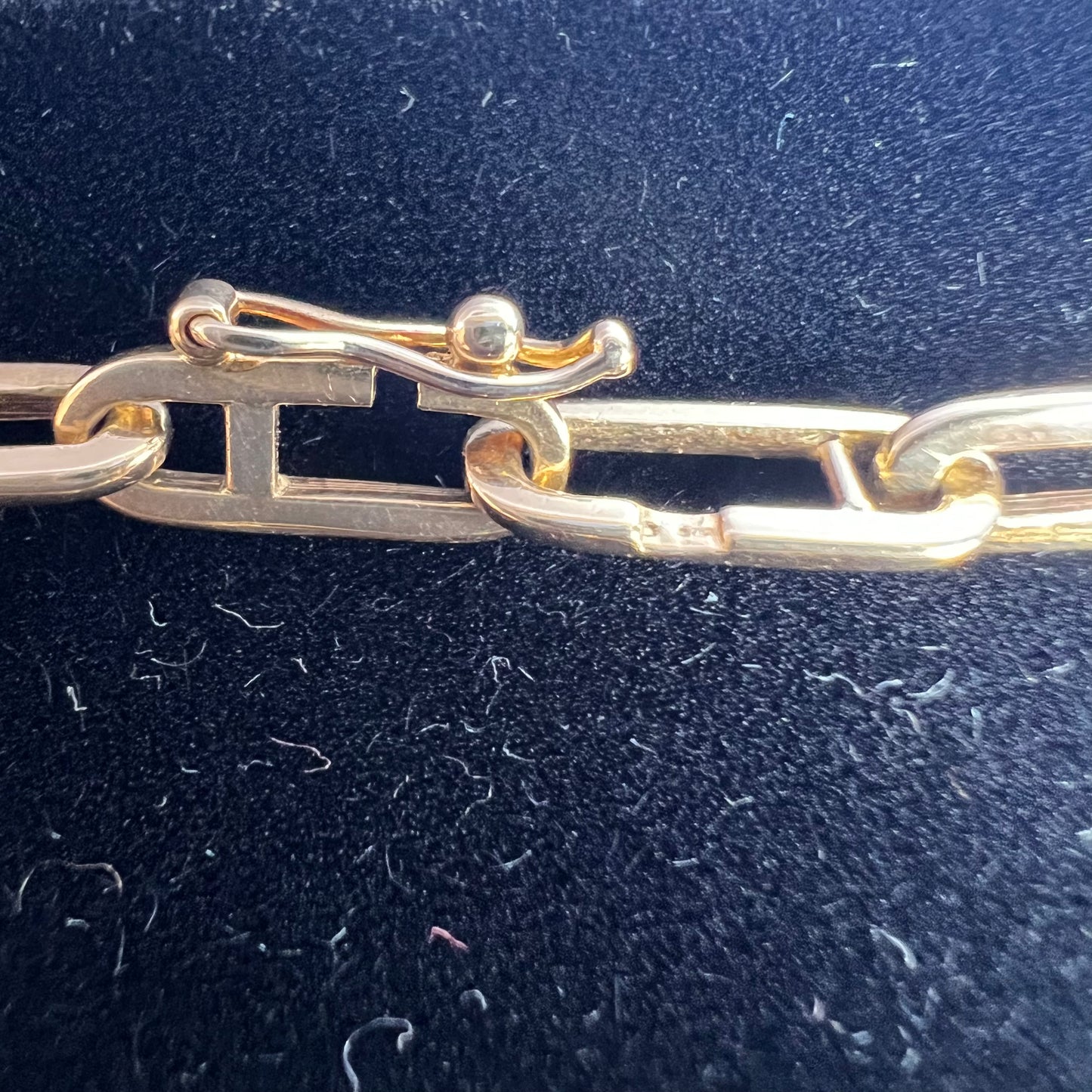 Mid-Century Solid 18k Italian Paperclip Link Bracelet