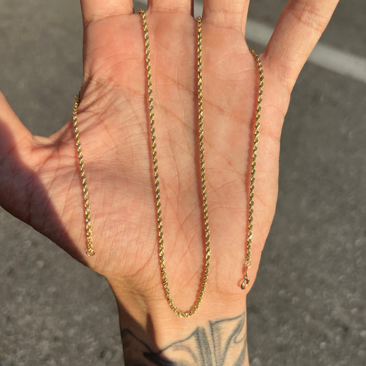 Vintage 14k Diamondcut Rope Chain