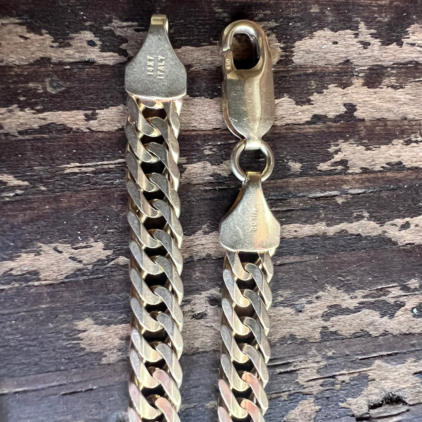 1990’s Solid 14k Milor Italian Double Cuban Link Bracelet (8.75”)
