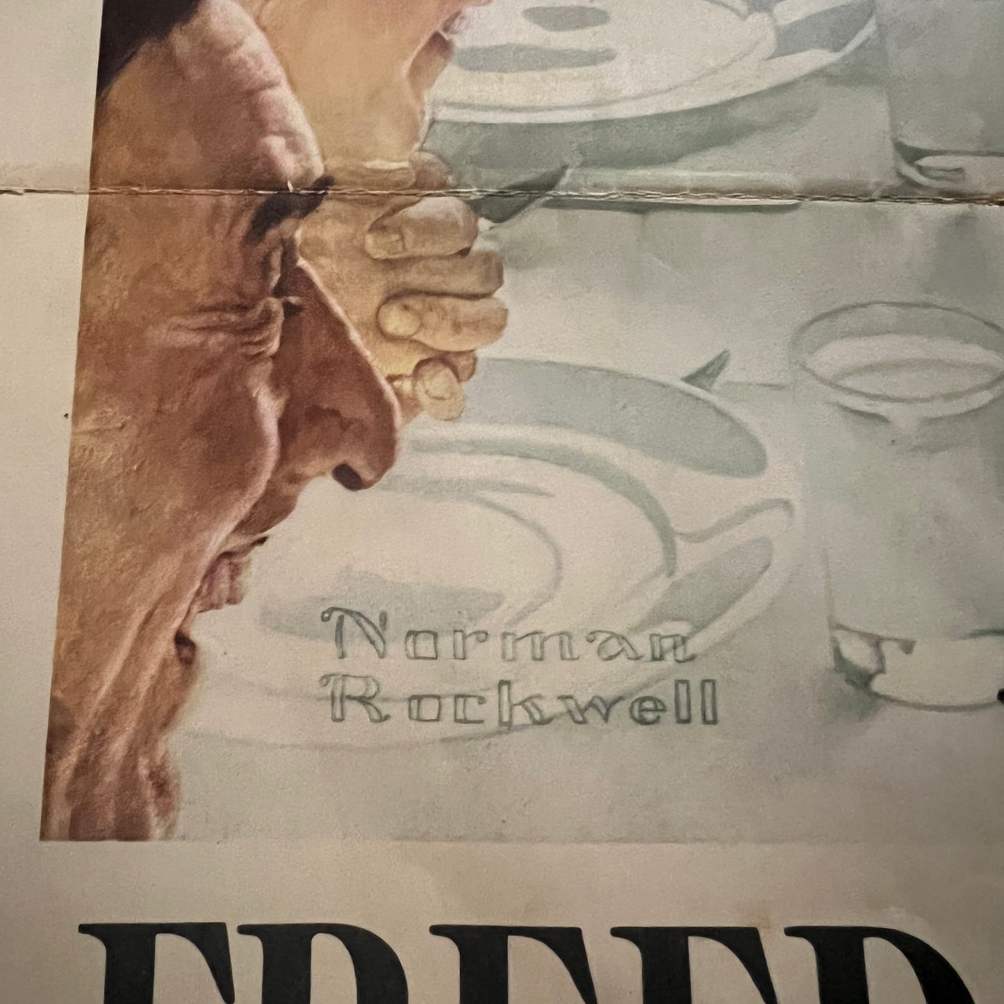 1943 WW2 Norman Rockwell “Freedom From Want” Propaganda Poster