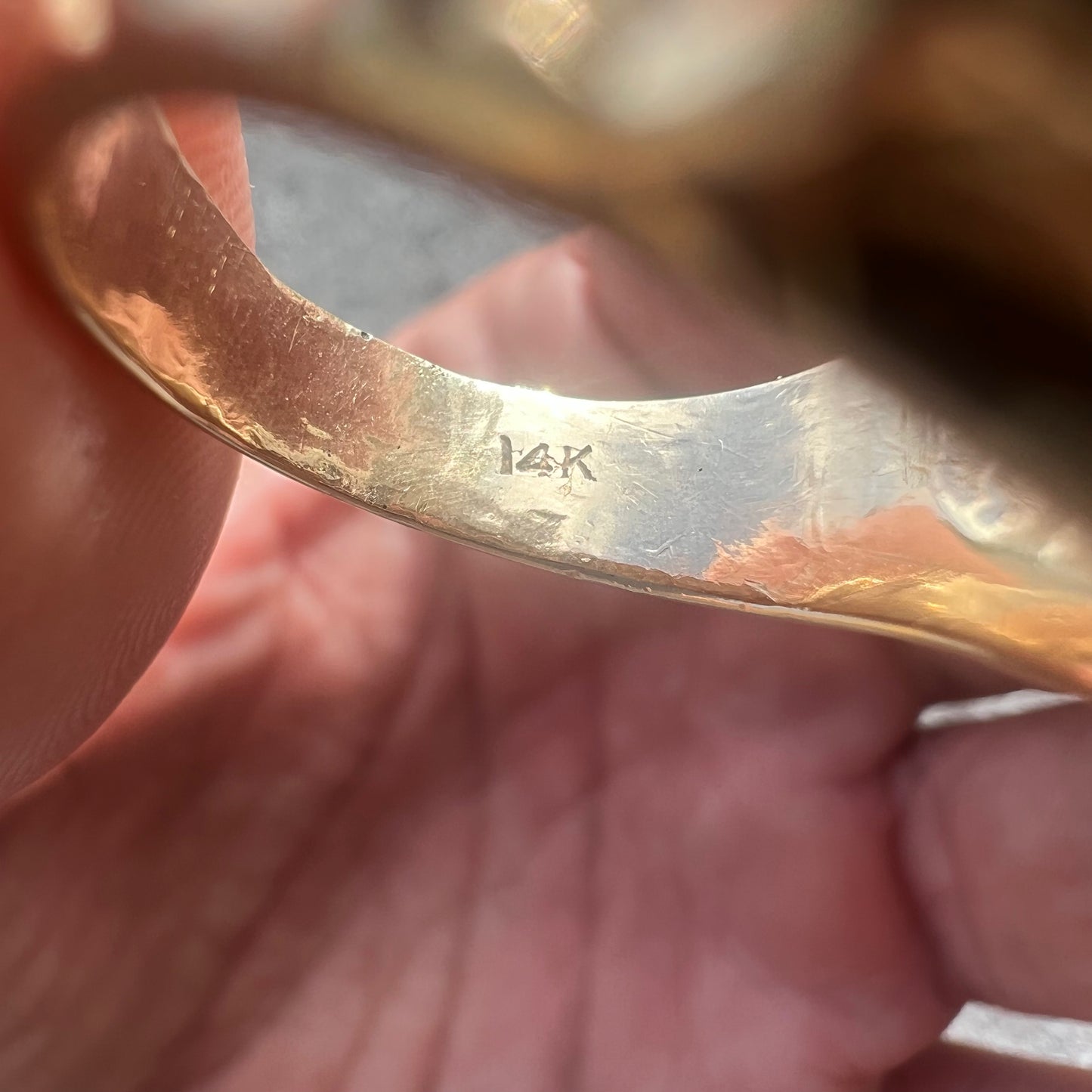 Vintage Custom 14k Spinning Roulette Nugget Ring