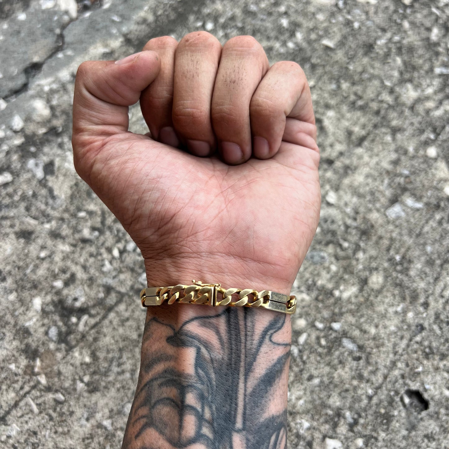 Vintage 14k Solid Miami Cuban Bar Link Bracelet