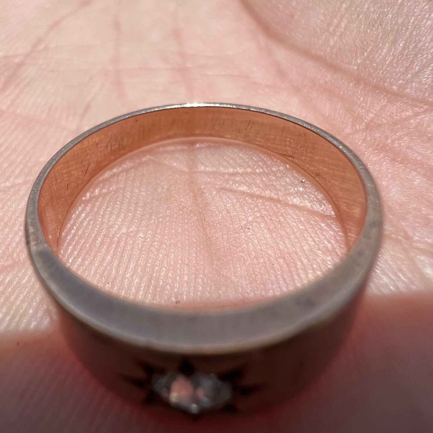 Victorian 14k Old Mine Cut Diamond Starburst Ring