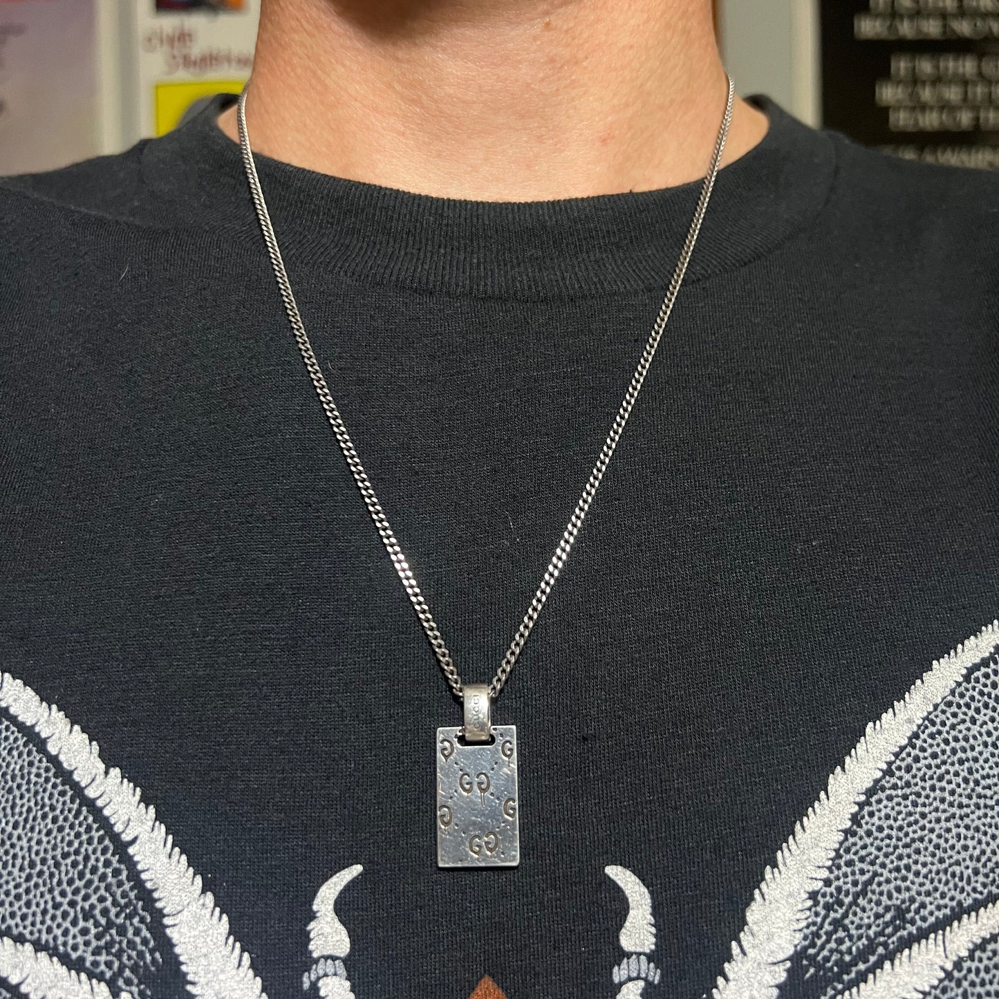 Gucci Ghost/GG Reversible Sterling/.925 Necklace