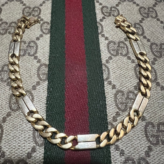 Vintage 14k Solid Miami Cuban Bar Link Bracelet