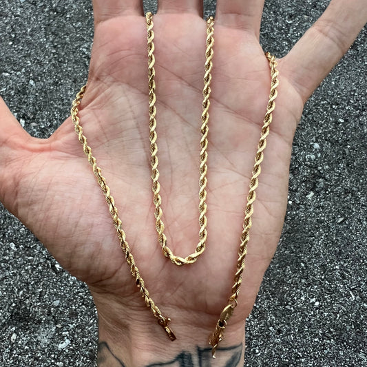 Vintage 14k Silk Rope Chain Necklace (20”)