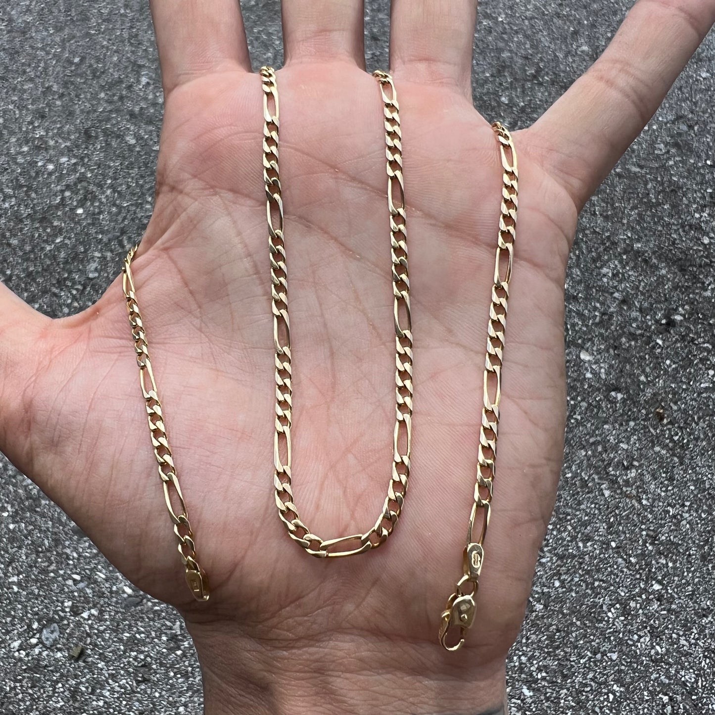 Vintage Solid 14k Italian Figaro Link Necklace By UnoAErre (20”)