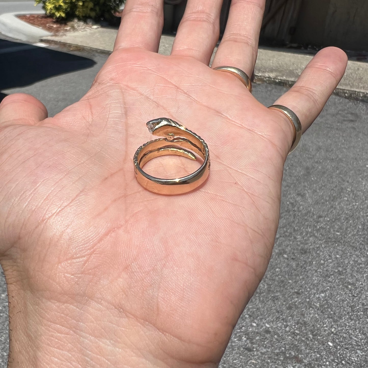 Vintage 14k Wraparound Diamond Snake Ring