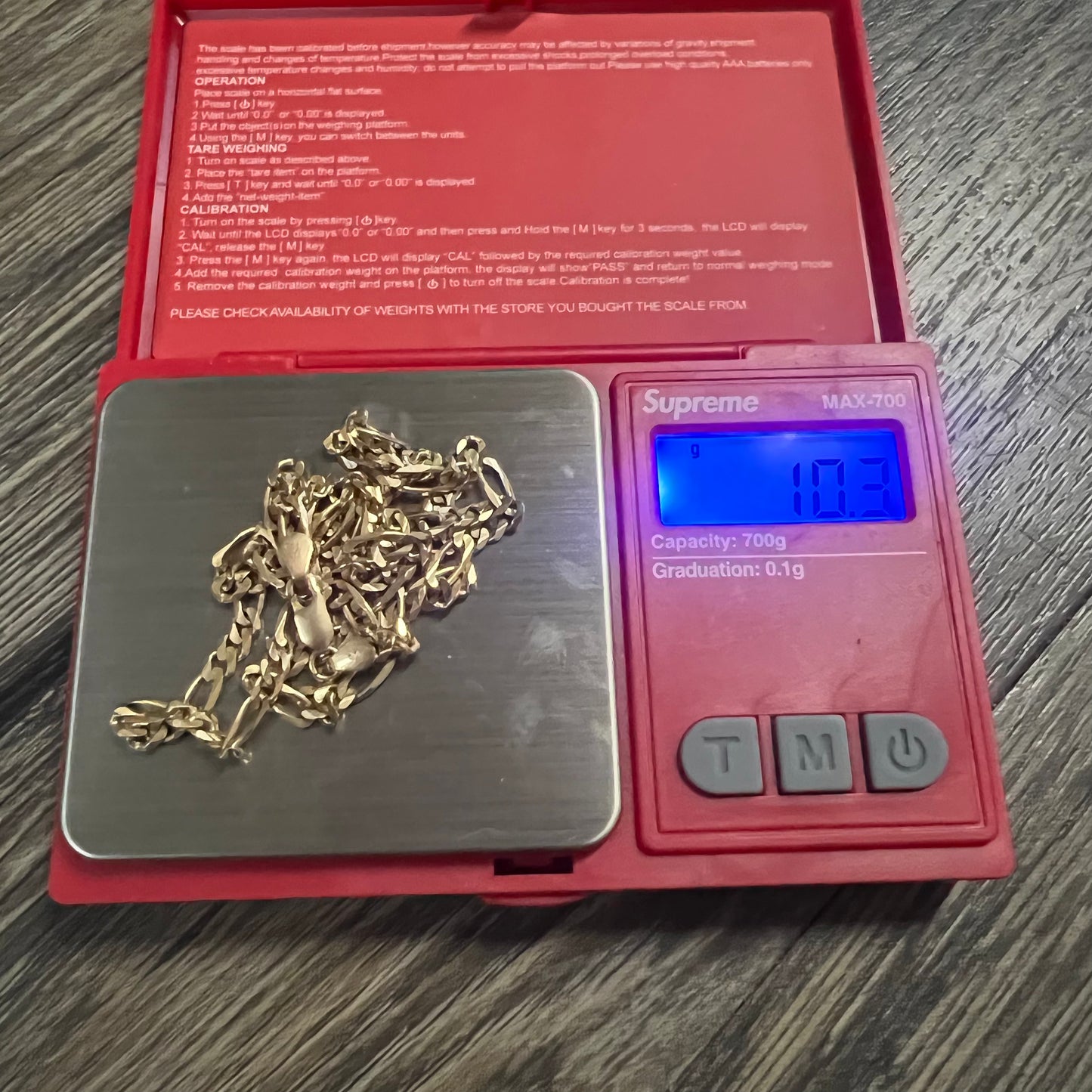 1990’s Solid 14k Italian Figaro Link Necklace (18.5”)