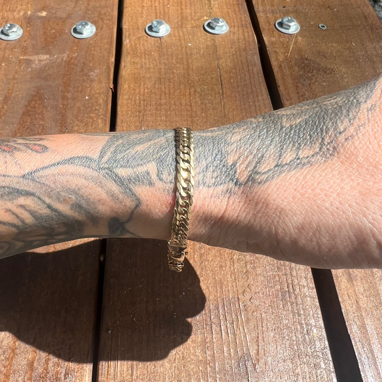 1990’s Solid 14k Milor Italian Double Cuban Link Bracelet (8.75”)