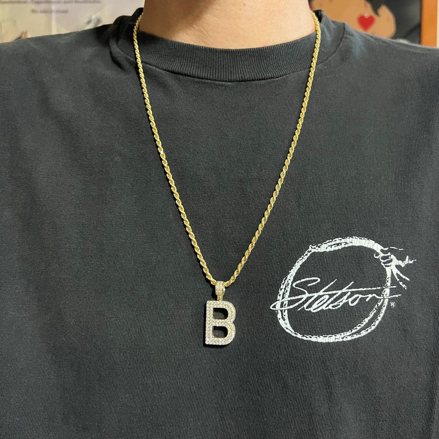 Custom 14k Natural VS Diamond Flooded (4.0CTW) “B” Pendant