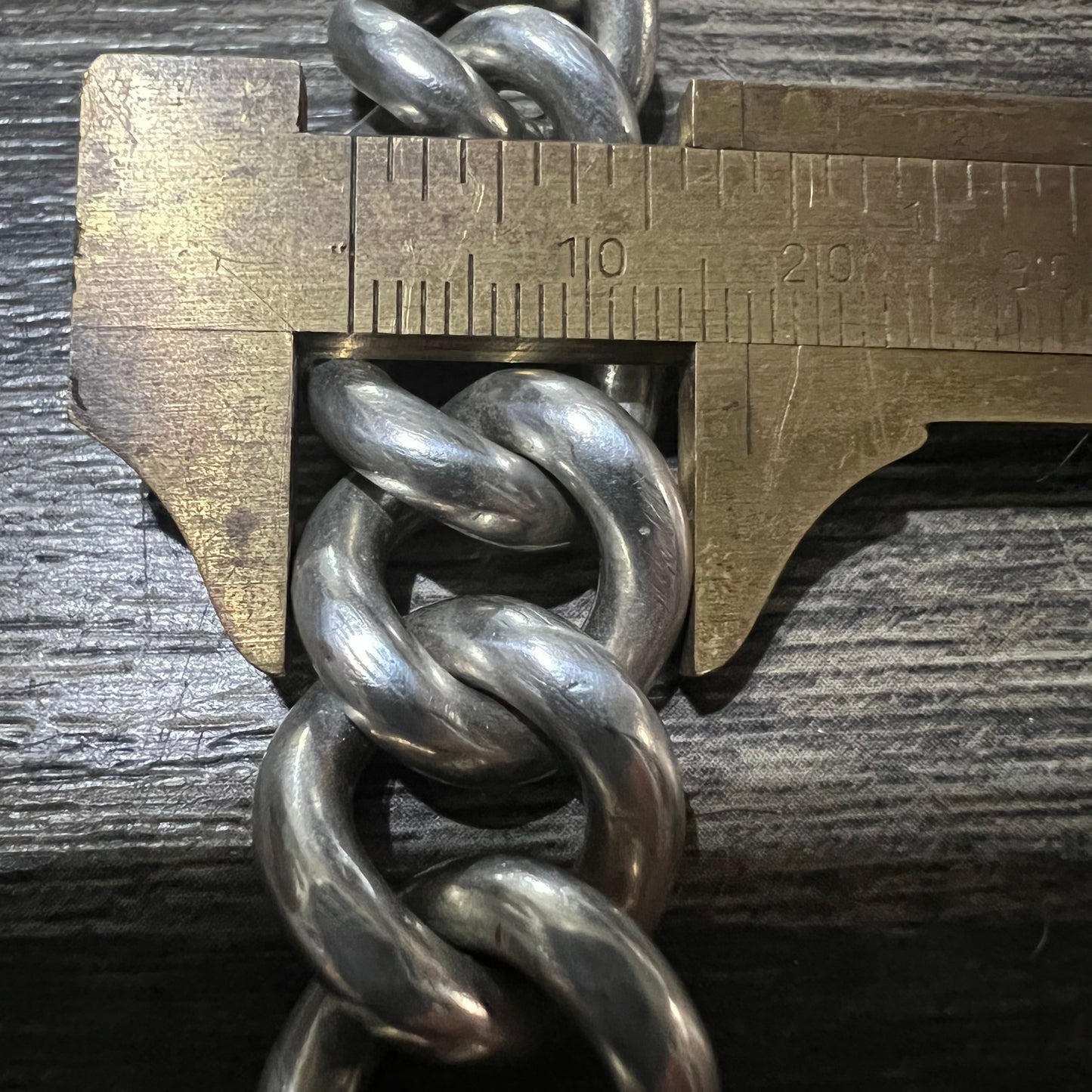 Circa 1920’s Solid Sterling/.925 Super Heavyweight Chunky Curb Link Bracelet