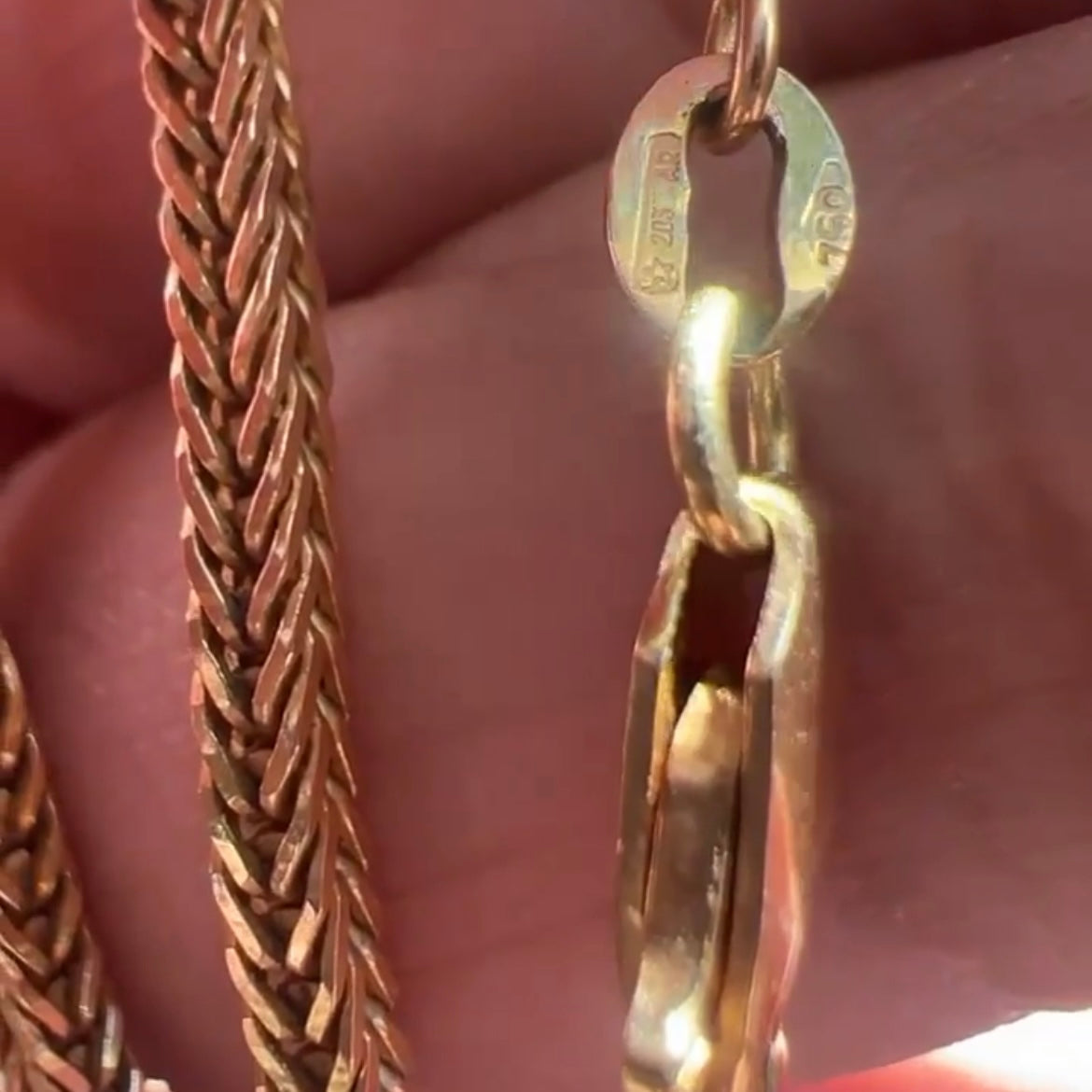 Vintage Solid 18k Franco Link Necklace