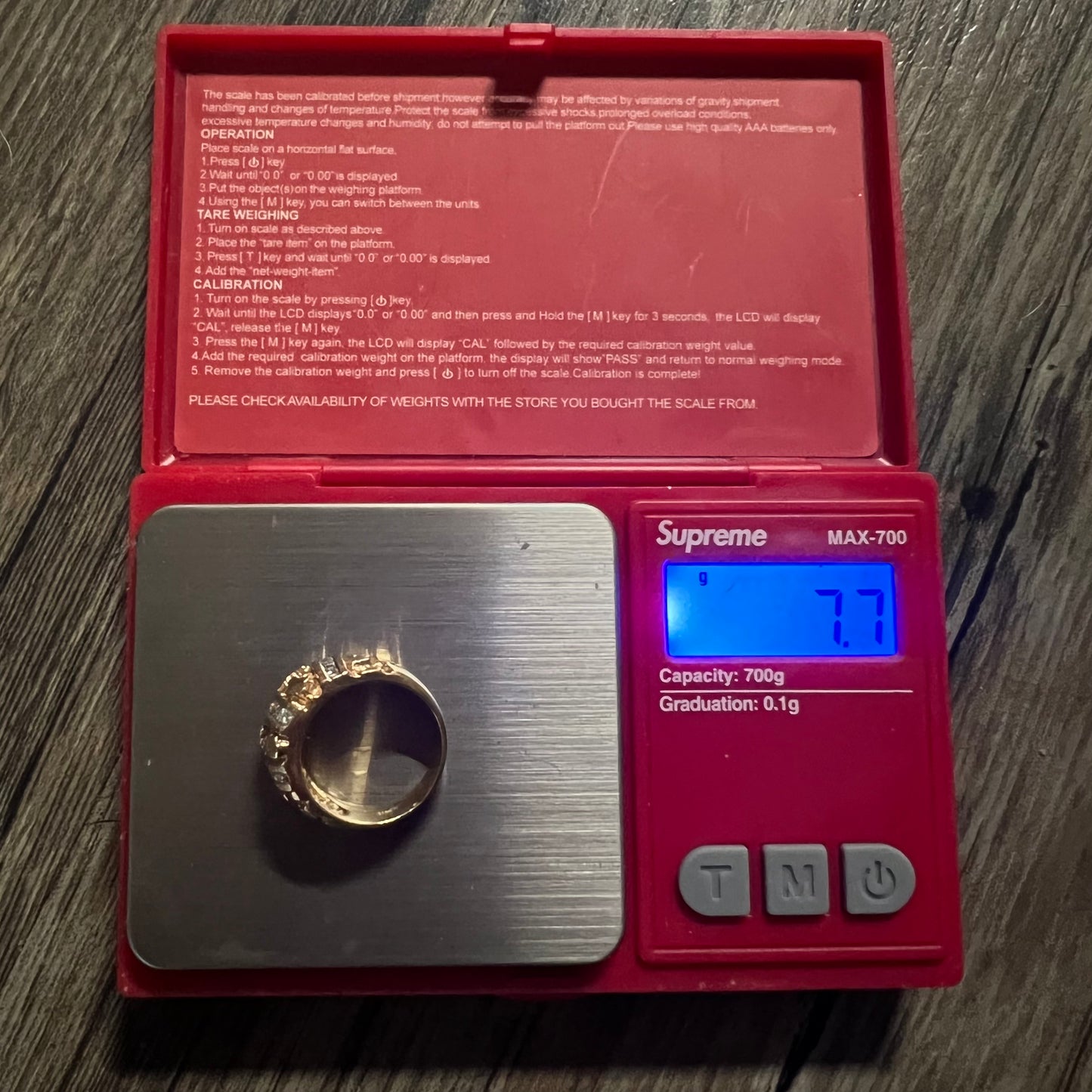 1980’s 14k 3 Row Channel Set Diamond (.50CTW) Nugget Ring (7.25)
